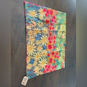 Natural Life Floral Cotton Boho Scarf NWT